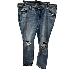 Torrid Jeans Womens 20S Boyfriend Straight Vintage Stretch Distressed